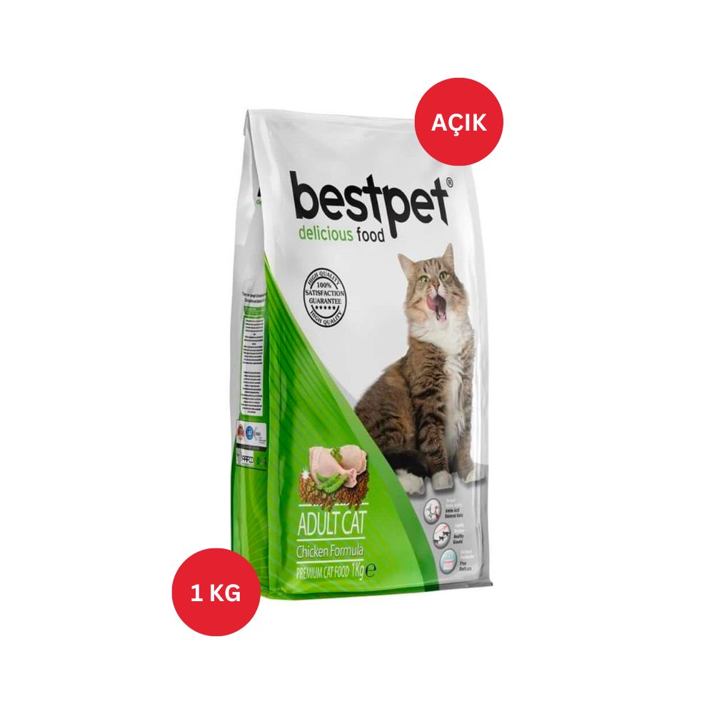 BestPet Tavuk Etli Ve Pirinçli Yetişkin Kedi Maması 1 Kg AÇIK